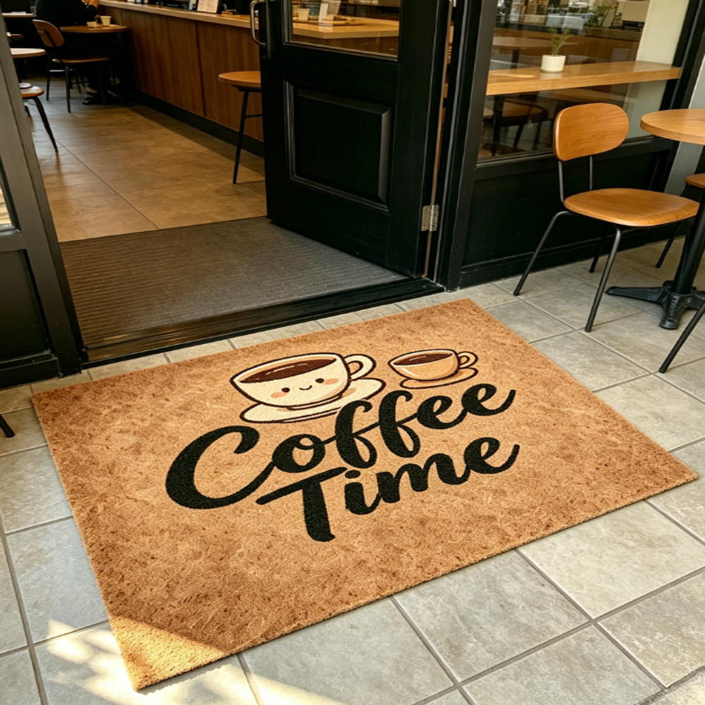 Commercial Printing Business - Custom Coffee Shop Doormat Printed Mat