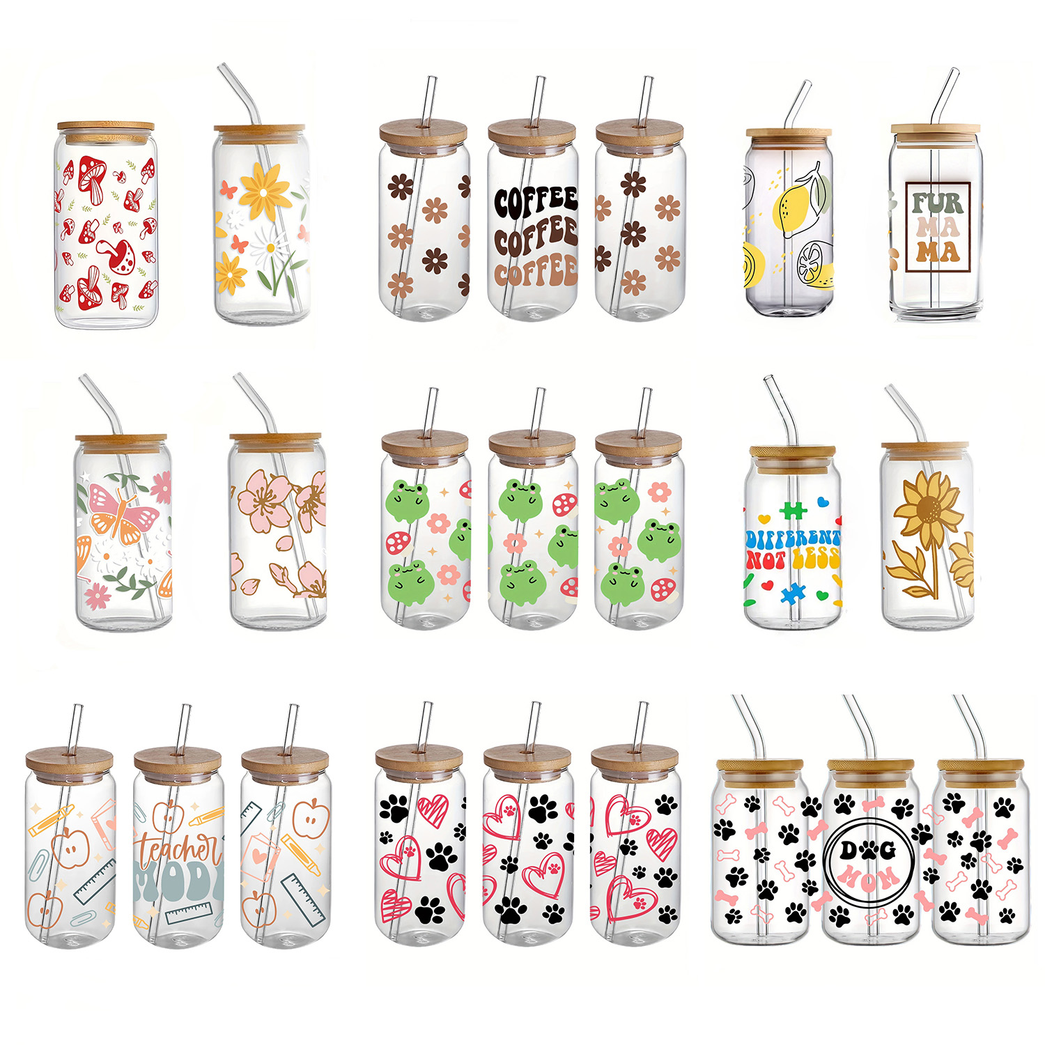 Sublimation Mug Blank - 16oz Sublimation Blank Glass Tumbler With