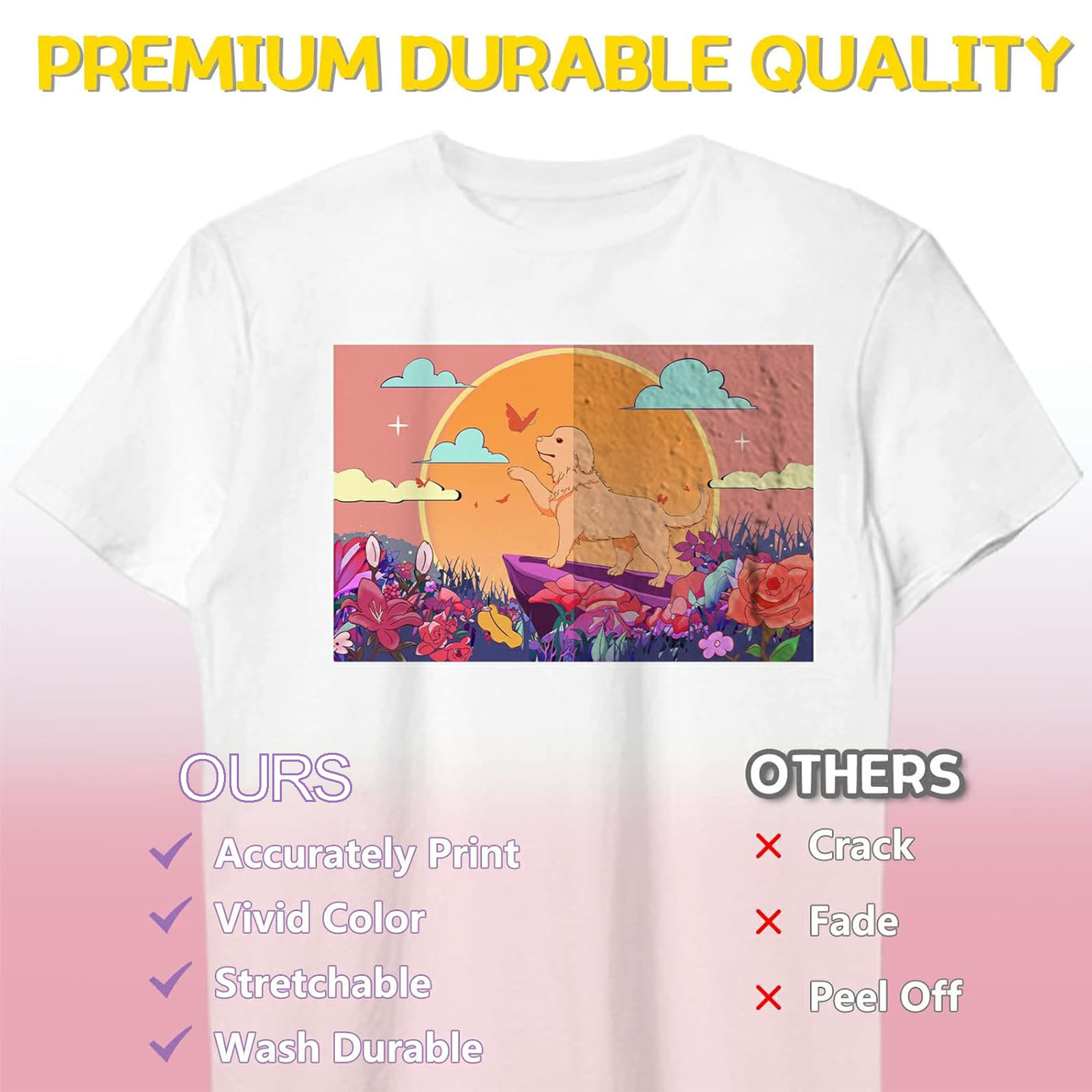 5 Sheets A4 Heat Transfer Pape - Printable Heat Transfer Vinyl avis et prix