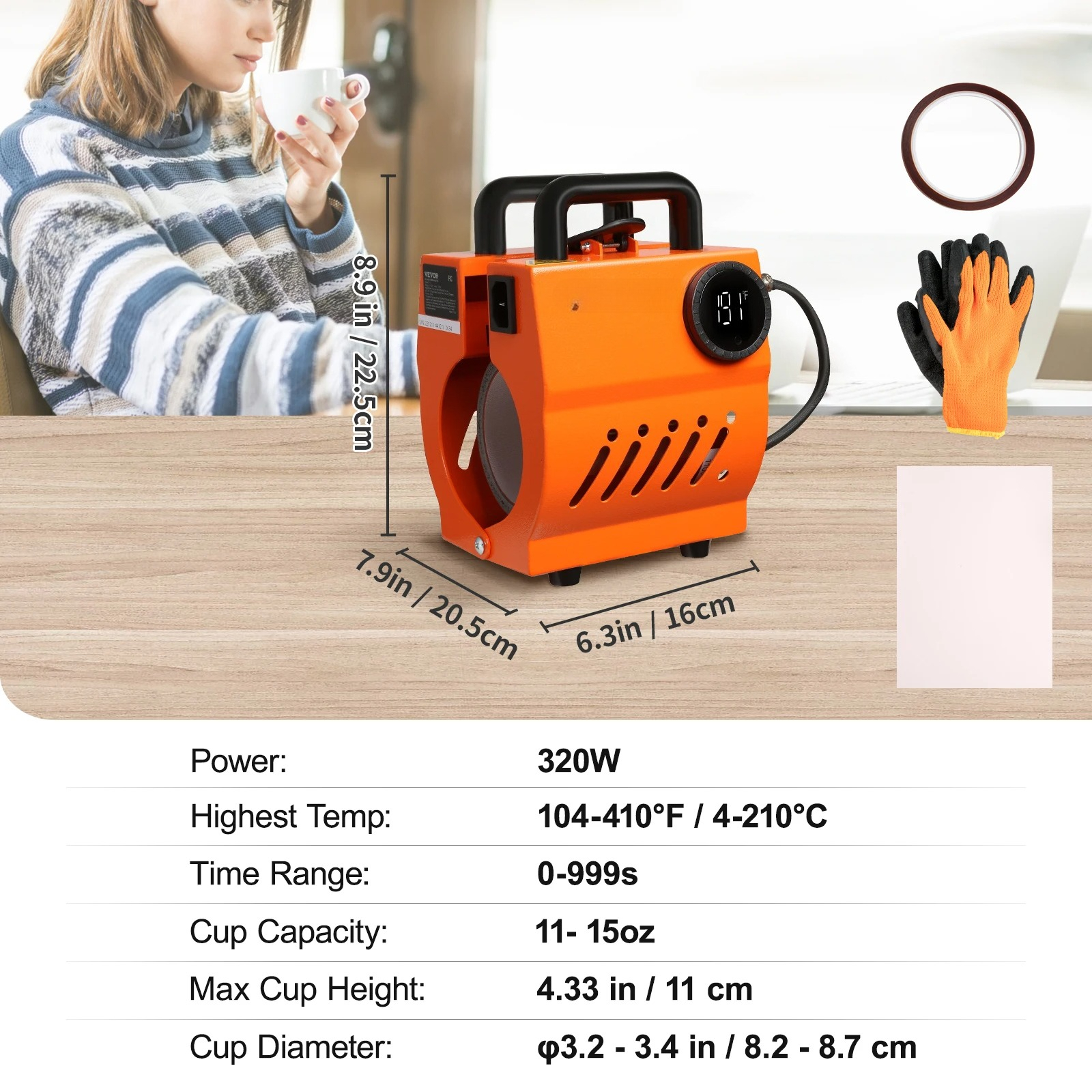 11oz-15oz Mug Heat Press Mini  - Sublimation Mug Blank avis et prix