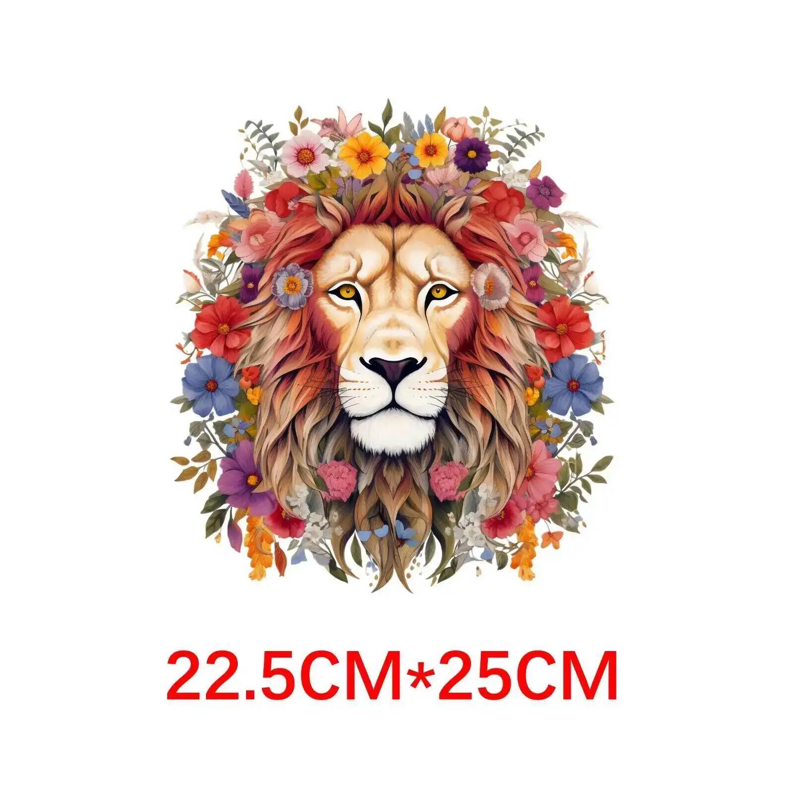 25cm Lion Tiger Flower Animal  - Printable Heat Transfer Vinyl avis et prix