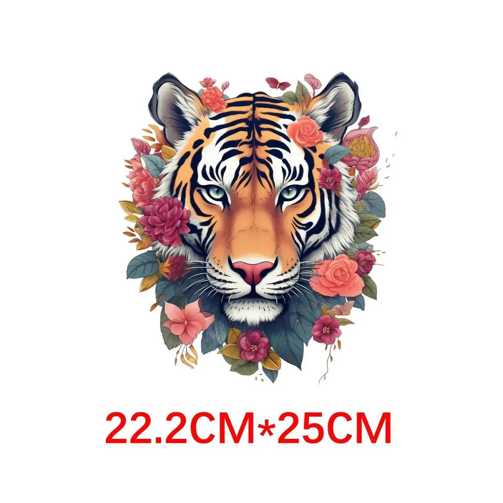 25cm Lion Tiger Flower Animal  - Printable Heat Transfer Vinyl avis et prix