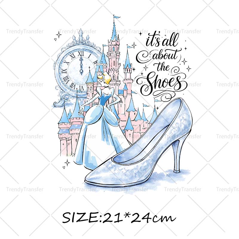 Cinderella Crystal shoes Iron  - Printable Heat Transfer Vinyl avis et prix