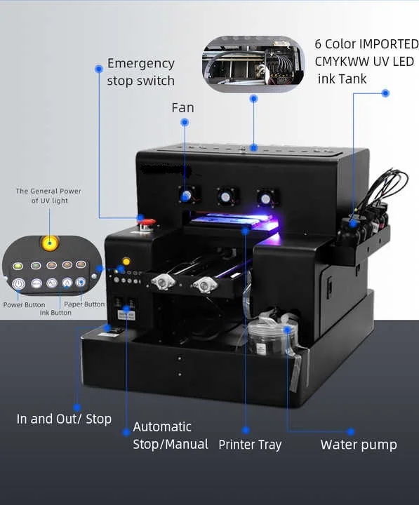 Irtop UV LED Printer A4 UV Fla - Uv Flatbed Printer avis et prix