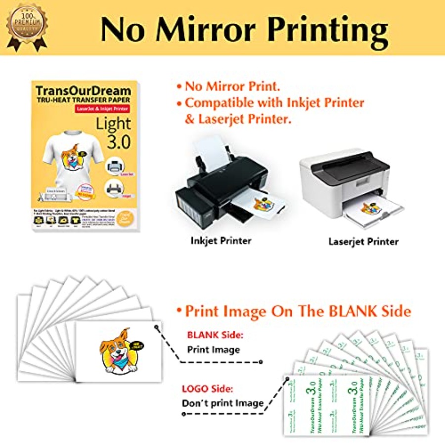 Tru-Heat Transfer Paper for In - Printable Heat Transfer Vinyl avis et prix
